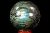 Flashy Labradorite Sphere - Great Color Play #71818-1